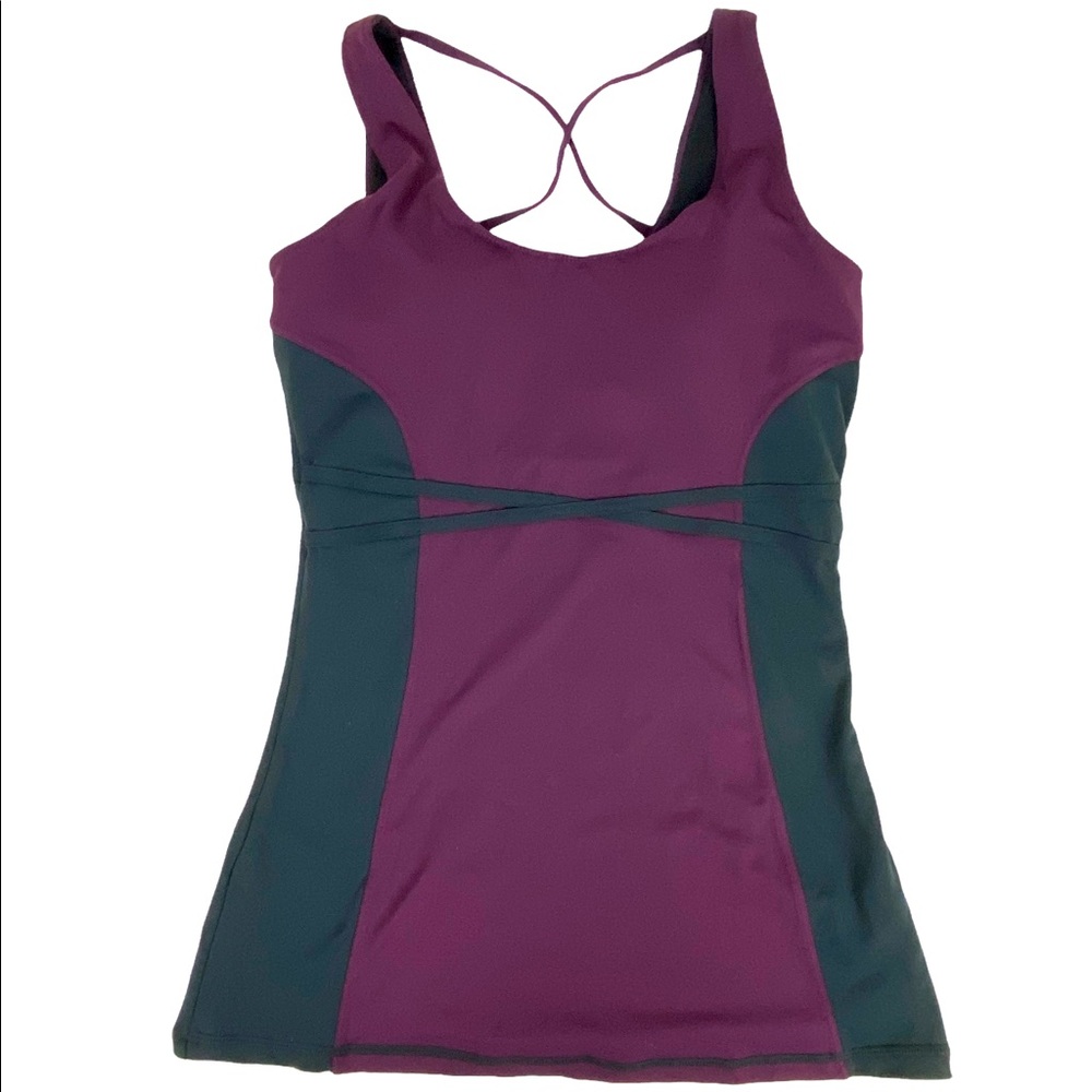 Fabletics Athletic Black/ Plum Tank Top